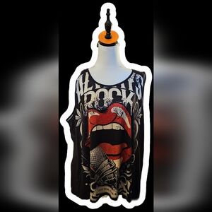 SHEIN Black Graphic Rock Tank Top